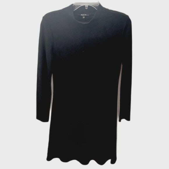 MADEWELL City Block Ribbed Mock Neck Dress Womens Small A-Line Academia Preppy - Picture 2 of 16